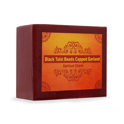 Black Tulsi Beads Capped Garland