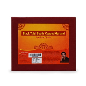 Black Tulsi Beads Capped Garland